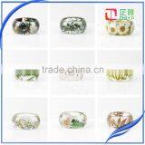 2016 Wholesale Handmade Clear Resin Pressed Dried Rose Flower Bangle for Lover's Forever Gift thumbnail-6