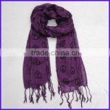Peace Symbol Printed Costume Long Fringe Scarf / Shawl(FCH-11287-2) thumbnail-1