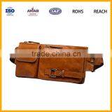 Factory Promotional Multilayer PU Brown Waist Bag With Mobile Phone Compartment for Outdoor and Sports thumbnail-2