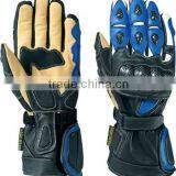 Motorcycle Leather Gloves Black Blue thumbnail-1
