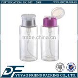 160ml/200ml clear pet bottle with nail oil pump