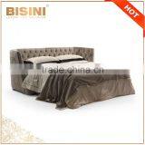 Italy New Classic Luxury Bedroom Furniture King Size Bed/ Elegant Beige Fabric Upholstery Top Quality Wedding Bed thumbnail-5