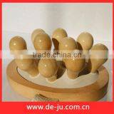 100% Wood Back Massager Handle Belt Big Ball Brush thumbnail-1