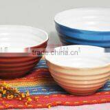 Stoneware Mixing Bowl Set, Round Colored Bowls thumbnail-1