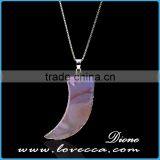 Ivory Shape Genuine Natural Agate Necklace Crystal Stone Pendant Necklace thumbnail-2