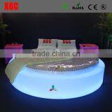Round Shaped Design Bedroom Furniture Double Size PE Plastic Light LED Bed thumbnail-1