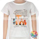 Little Girls White Cartoon Fox Print Short Sleeve T Shirt thumbnail-4
