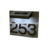 FQ-531 Simple Design Solar Powered LED Doorplate Lights, House Number Signs,solar Lighted Address Signs