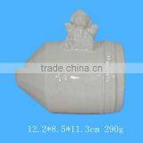 Handmade White Ceramic Box With Angel Shape