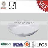 Hot Selling Solid Color Melamine Pure White Wavy Edge Plates thumbnail-1