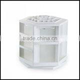 Made in China High Quality White ABS Big Rotatable Cosmetics Display Shelf Wholesale thumbnail-3