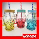 UCHOME Skull Shape Colorful Glass Mason Jar With Handle thumbnail-6