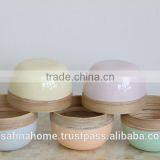 Round Colored Lacquer Bamboo Salad Bowl thumbnail-1