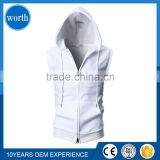 2017 Slim Fit Mens Hoodies Sleeveless Zip-up Hooded Vest With Zipper Trim thumbnail-2
