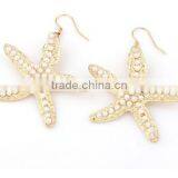 Pearl Paved Starfish Dangle Earring High Quality Gold Starfish Dangle Earrings Sea Theme Earring Jewelry thumbnail-2