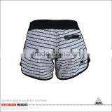 2016 NEW CROSSFIT BLACK AND WHITE STRIPE WOMENS' MMA SHORTS thumbnail-2