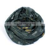 Cotton Polyester Blend Scarves & Wraps Rectangle Golden Army Green Heart Scarf For Women thumbnail-3