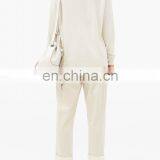 DiZNEW Unisex Women Wool Cashmere Crew Neck Pocket Cardigan Sweater thumbnail-6