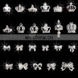 High quality 3d Alloy crown rhinestones nail art bows alloy At Good Price