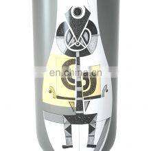 Modern Abstract Mosaic Grey Decal White Porcelain Cyber Style Flower Vase Ceramic Home Table Decor thumbnail-5