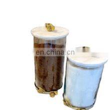 Pomegranate Orchid Lid Stainless Steel & Glass Fancy Canister