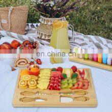 Natural Bamboo Rectangle Large Custom Cheese Board With Magnet Tray thumbnail-5