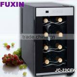 FUXIN:JC-23CFW .Bar Top Fridge With 8Bottles/ Mini Wine Chiller With Full Glass Door./wine Refrigerator. thumbnail-1