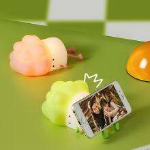 Best Selling Cute Cabbage USB-C Rechargeable Timer Light Baby LED Mood Silicone Lamp Sleeping Night Light thumbnail-2