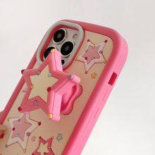 Stylish Color Pentagon Star Stand Silicone Phone Case Rear Cover Shockproof 15 14 Pro Max 13 12 11 thumbnail-2