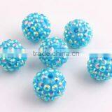 Turquoise AB Color Resin Rhinestone Ball Beads for Chunky Necklace Jewelry, Custom Design Accept Wholesales Cheap 10mm to 40mm thumbnail-1