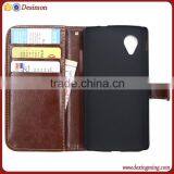 PU Leather Case for Google Nexus 5 , for Nexus 5 Wallet Case Leather