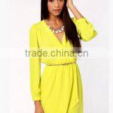 Hot Selling Summer Women V Neck Long Sleeve Casual Dress/ thumbnail-4