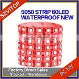 RED LED Light Strip 5050 60LED Per meter 5meter a roll PC Board PU Waterproof IP65 New