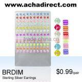 Dice Crystal Earring Studs, Body Piercing Jewelry thumbnail-1