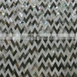 Black lip mother of pearl river shell mosaic tile wave pattern herringbone