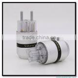 OEM/ODM Viborg Audio Aluminum Rhodium Plated Schuko Power Plug Male Connector+IEC Female Plug