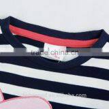 (F4289) Nova t Shirts Striped Girl Clothes 2-6Y Fashion Fancy Clothes Animal Applique Manufacturer T-shirts Children t Shirt thumbnail-3