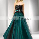 (MY5629) MARRY YOU Elgant Sweetheart Beaded Black Net Evening Dress With Feather 2015 thumbnail-1