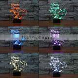 3D Optical Lamp Dinosaur Style Night Light 7 RGB Light Colors 10 LEDs AA Battery or DC 5V Mixed Lot thumbnail-1