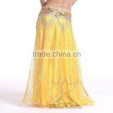 Brisk Net Fabric and Satin Belly Dance Skirt Split on Both Lateral , White Belly Dancing Skirt thumbnail-4