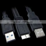 Micro USB 3.0 BM to USB 3.0 AM and USB 2.0 AM Y cable Splitter Cable