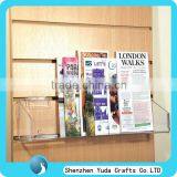 Slatwall Acrylic Shelf Clear Wall Mounted Plastic Slatwall Display Shelf for Magaizne thumbnail-1