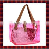 Transparent Plastic Handbag | Plastic Handbag for Shopping | Plastic Ladies Handbag | Leopard Handbag (BTYB002)