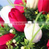 Home Garden Decorative Wedding 70cm Height Artificial Plastic Flower Bronze Bushing 18 Head Tulip EMG11 21W08 thumbnail-4