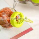 Set 4 Cheap Clear 6oz Glass Spice Jars With Decorative Lid in Metal Rack thumbnail-5