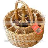Willow Drinks Baskets, ,Glass Divider Basket,wicke Bottle Carrier Basket thumbnail-6