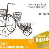 3 Pots Metal Bicycle Plant Holder thumbnail-1