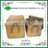 Wheat Straw Storage Box With Handle thumbnail-1