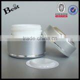 10/15/30/50g Silver Aluminum Cream Jar Face Cream Aluminum Cream Jar With White Glass Inner Jar thumbnail-2