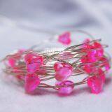 Pink Red Heart Valentine's Day Decoration Battery Operated Silver Wire Romantic Made in China Decoration Lights String thumbnail-2